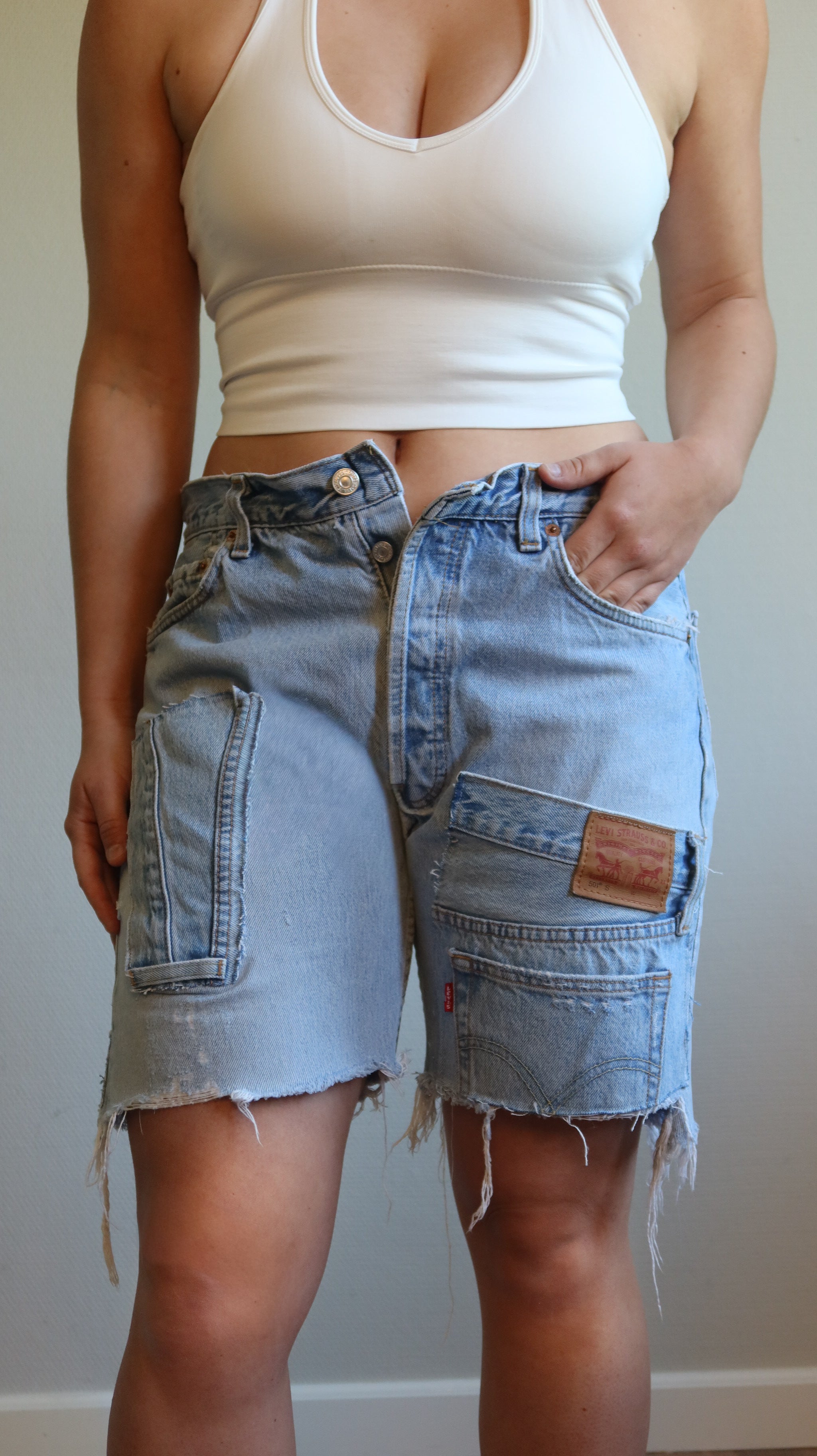 09 REWORKD denim jorts