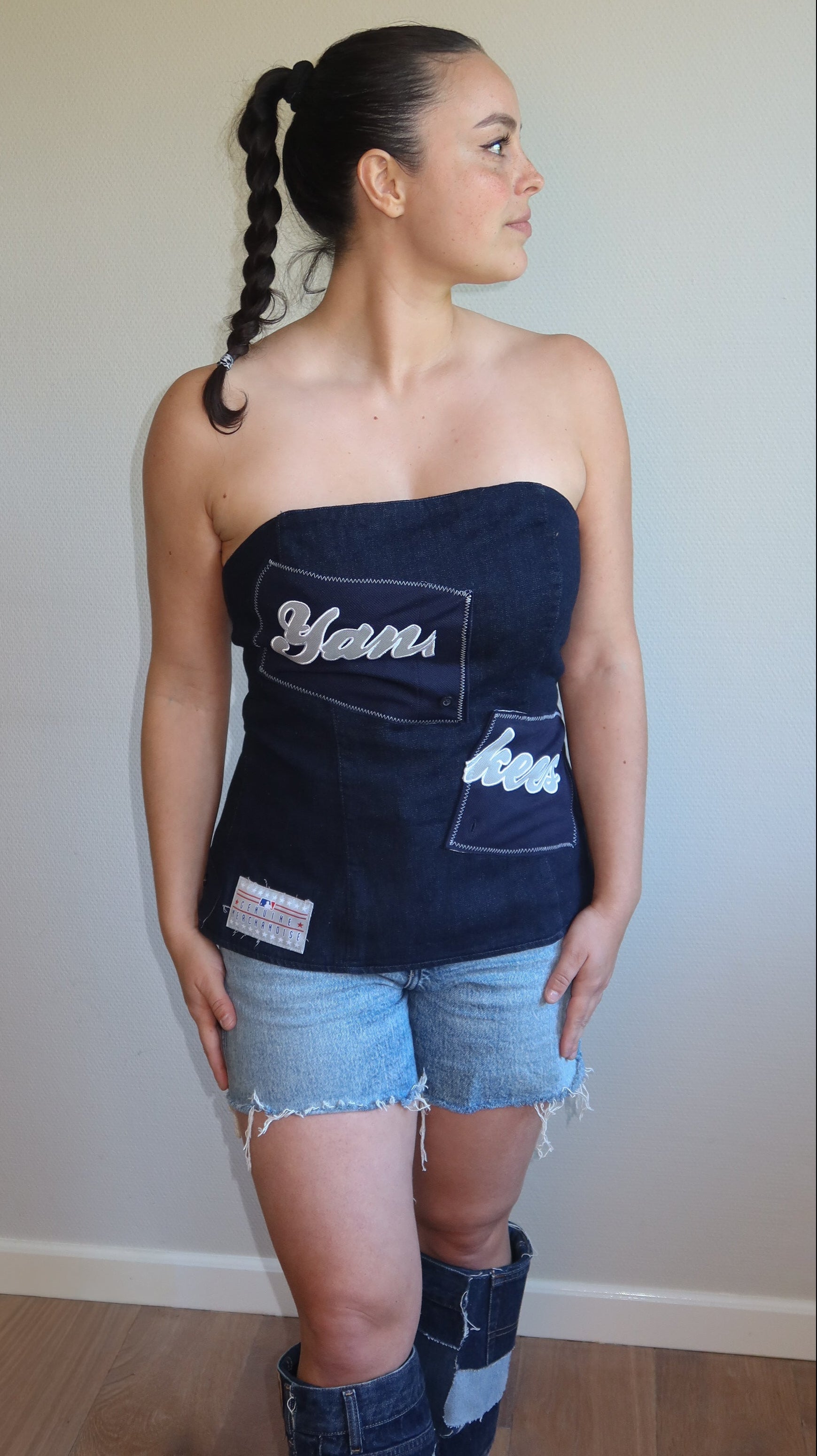 04 REWORKD navy blue top