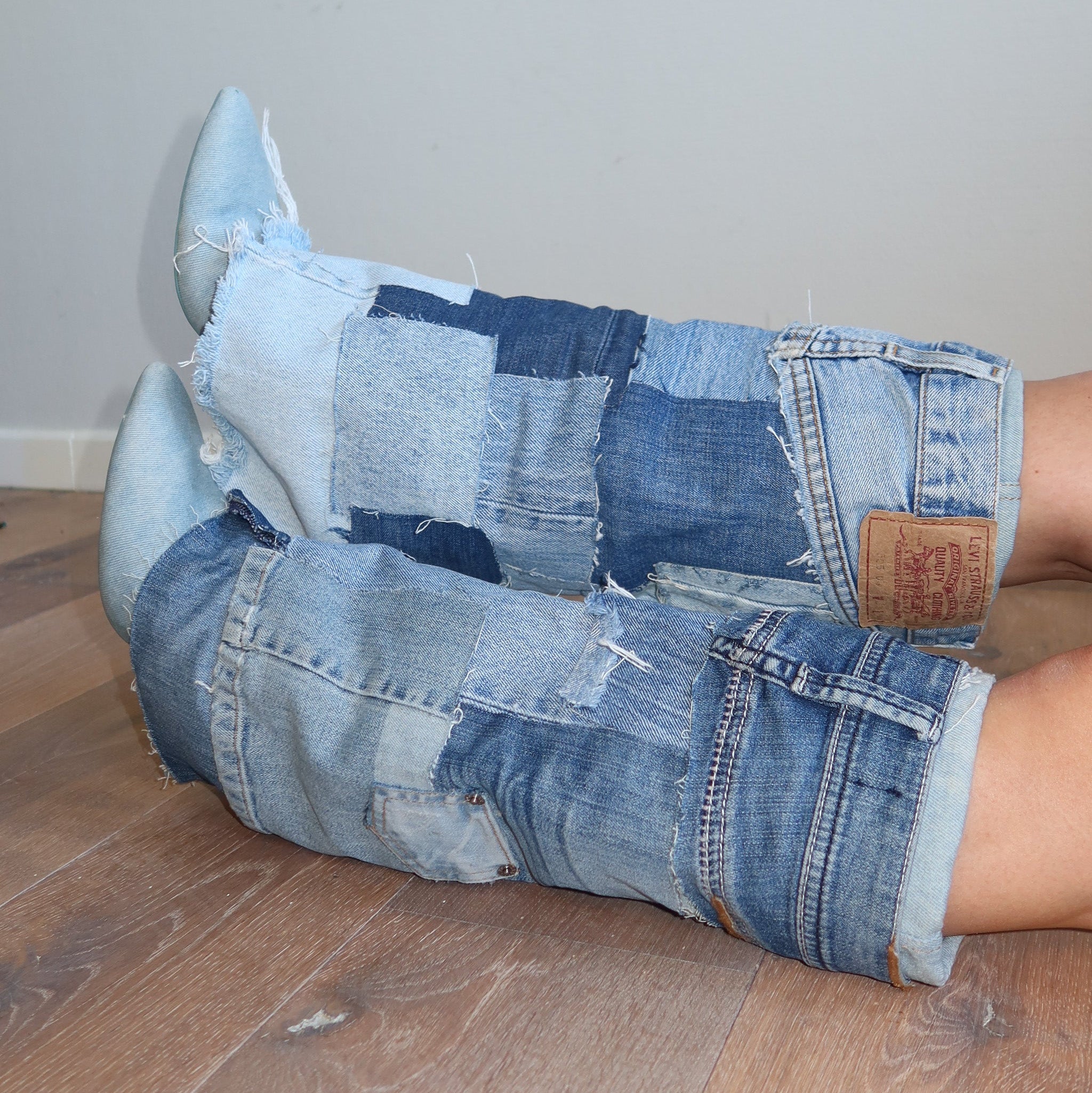 10 REWORKD denim boots light