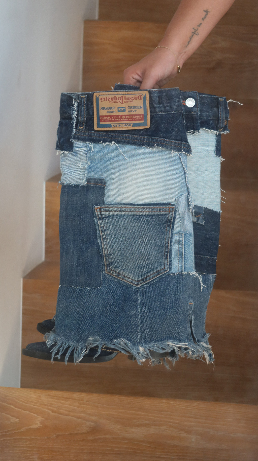 05 REWORKD denim boots dark