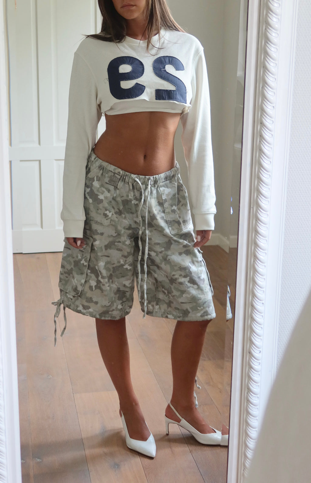 17 REWORKD camo jorts