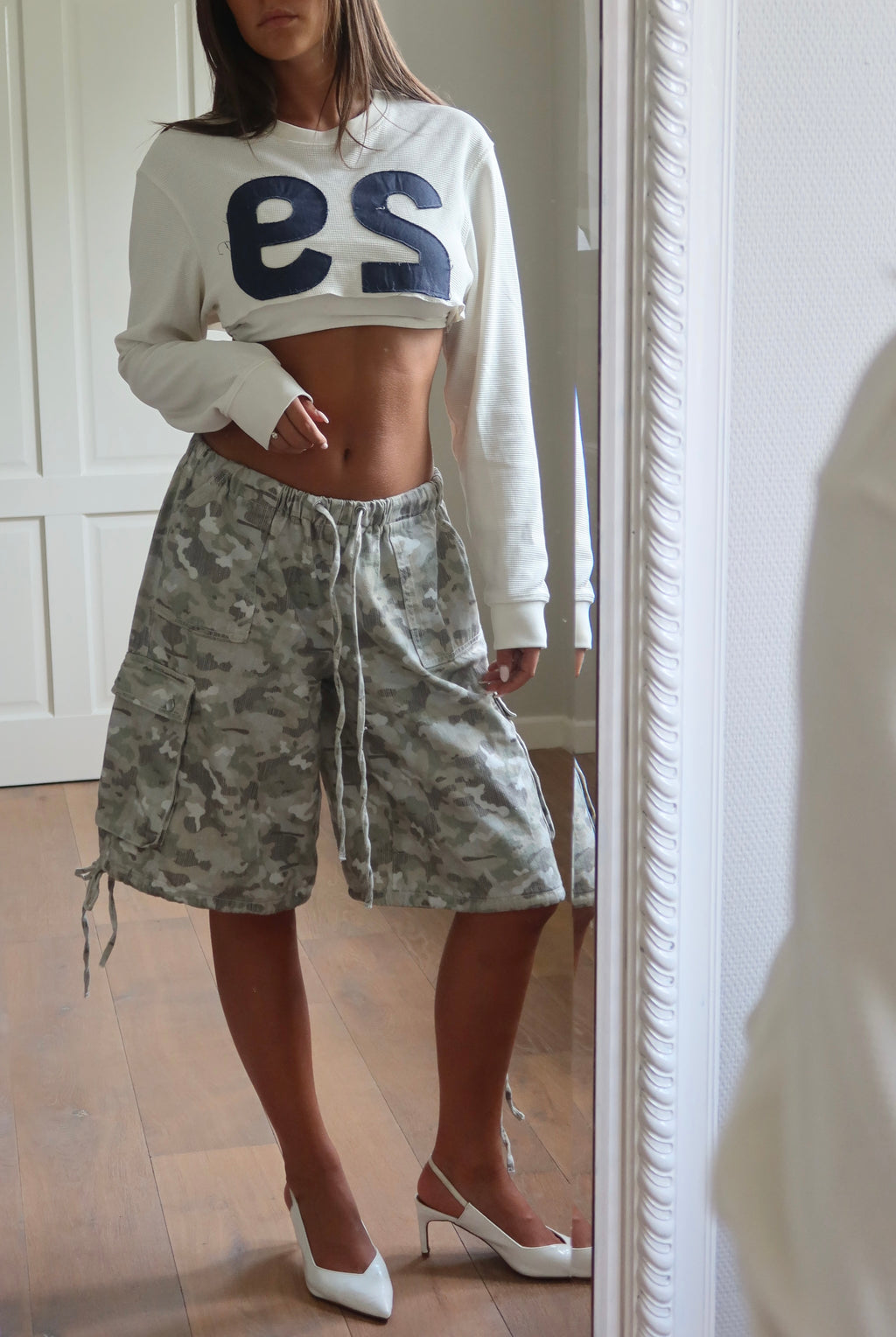 17 REWORKD camo jorts